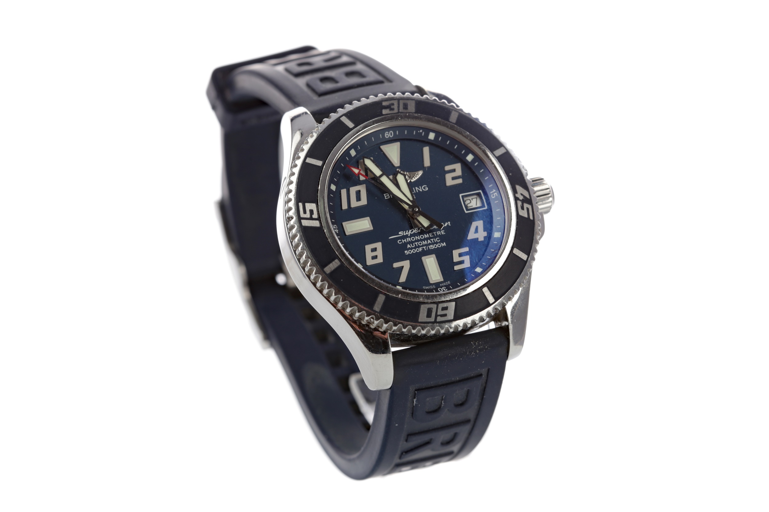 A GENTLEMAN'S LIMITED EDITION BREITLING SUPEROCEAN CHRONOMETER STAINLESS STEEL AUTOMATIC WRIST WATCH