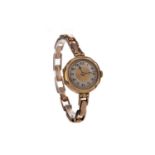 A LADY'S NINE CARAT GOLD MANUAL WIND WRIST WATCH