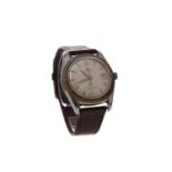 A GENTLEMAN'S BUCHERER ROUTEMASTER CHROME PLATED WRIST WATCH