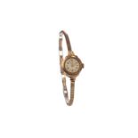 A LADY'S ROTARY NINE CARAT GOLD MANUAL WIND WRIST WATCH