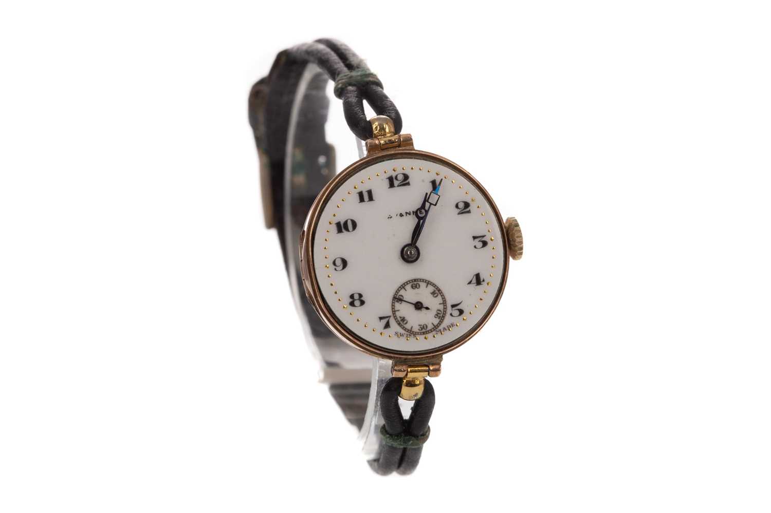 A LADY'S TAVANNES NINE CARAT GOLD CASED MANUAL WIND WRIST WATCH