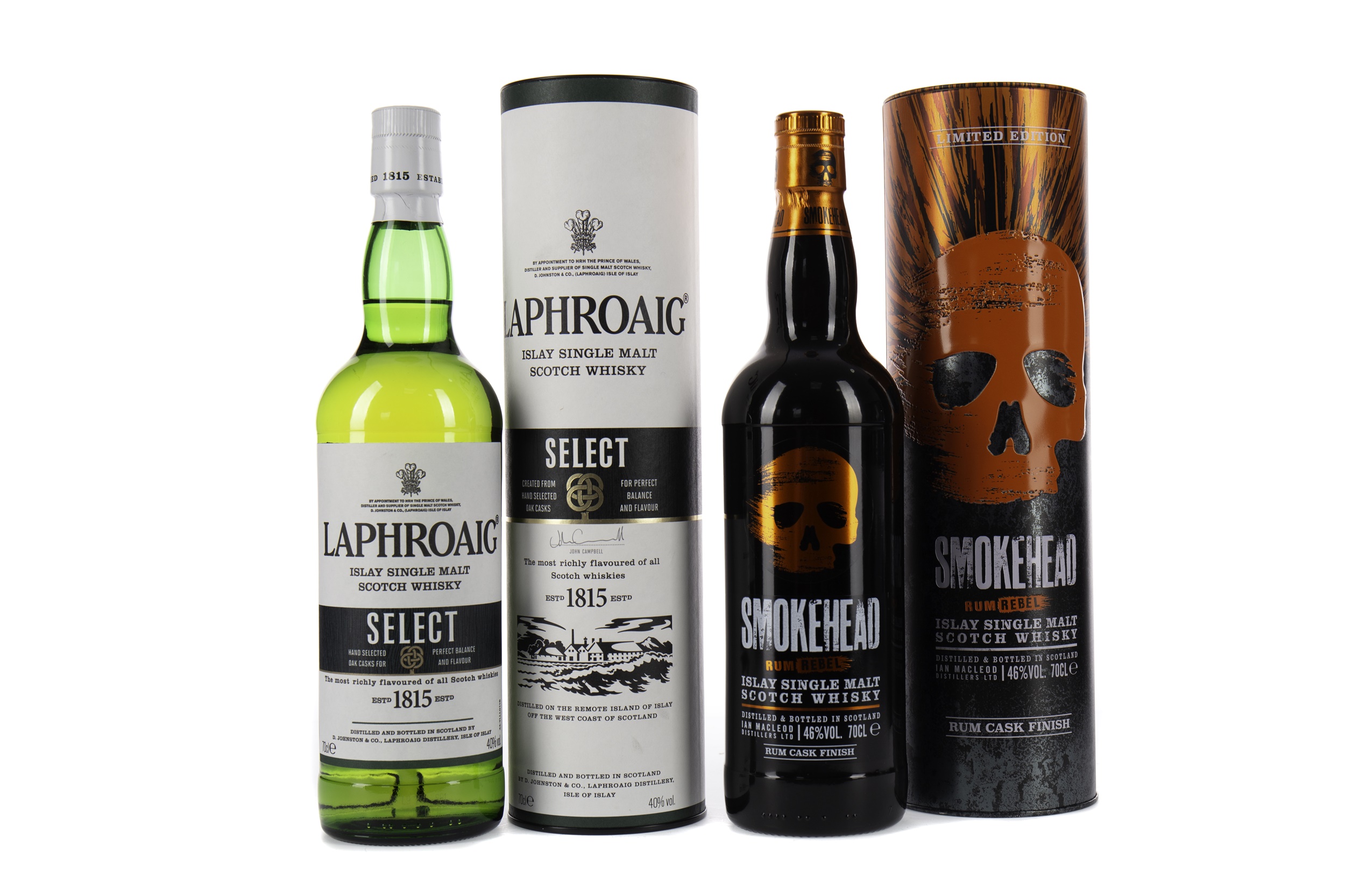 SMOKEHEAD RUM REBEL AND LAPHROAIG SELECT