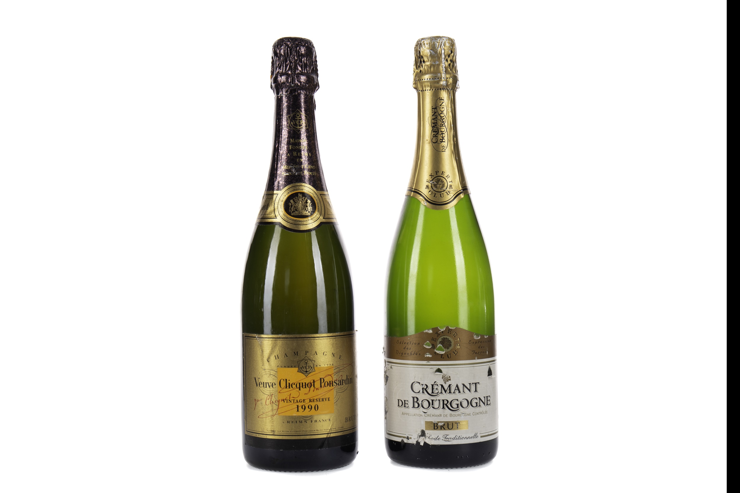 VEUVE CLIQUOT 1990 VINTAGE RESERVE AND CEMENAT DE BOURGIGNE BRUT