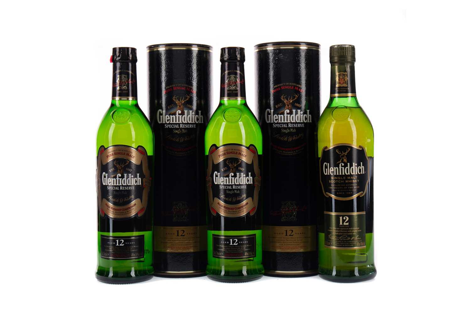 THREE BOTTLES OF GLENFIDDICH 12 YEARS OLD