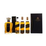 TWO 20CL BOTTLES OF JOHNNIE WALKER GREEN LABEL, ONE 20CL BOTTLE OF JOHNNIE WALKER BLACK, AND ONE HAL