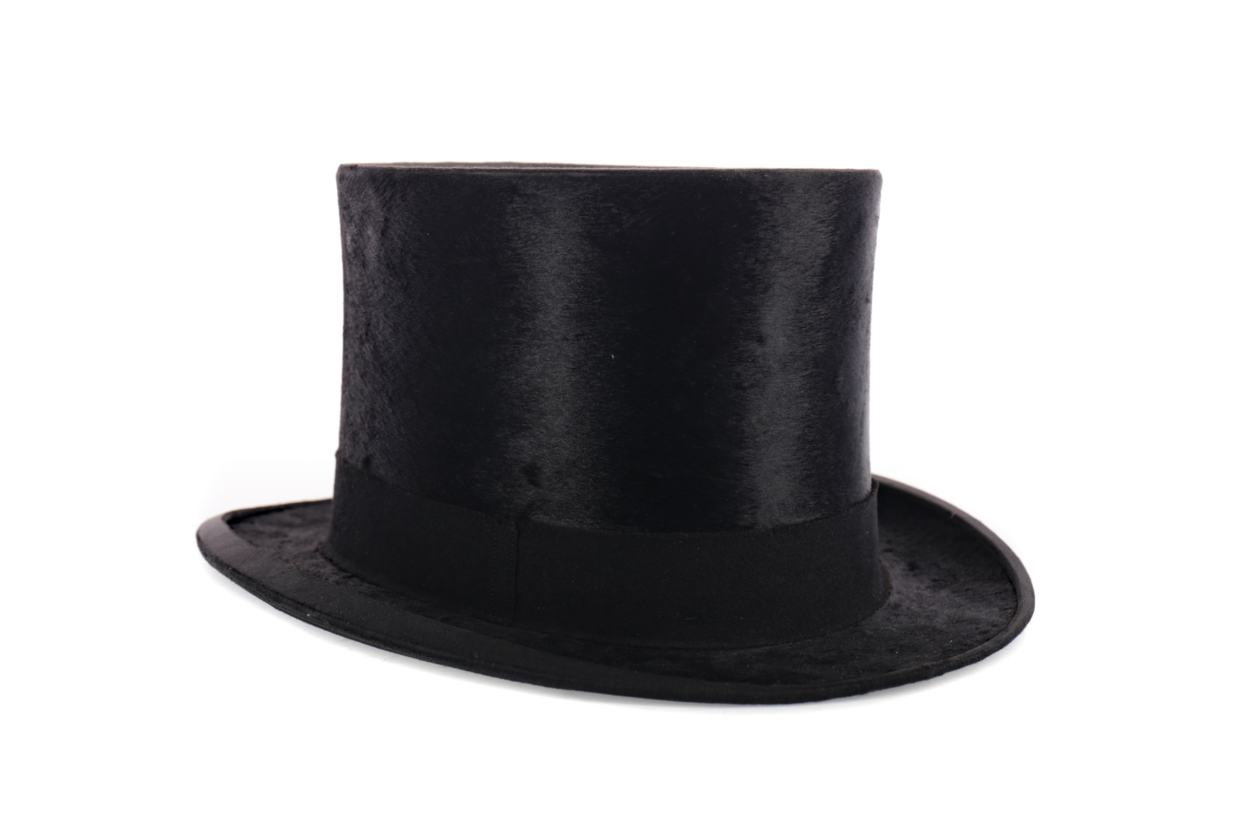 A BLACK FELT TOP HAT AND A CHRISTY'S HAT BOX