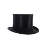 A BLACK FELT TOP HAT AND A CHRISTY'S HAT BOX