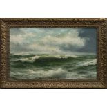 BREAKING WAVES, AN OIL BY LINDON PARTRIDGE