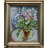 PRIMULA OBCONICA, AN OIL BY THERESA FLYNN