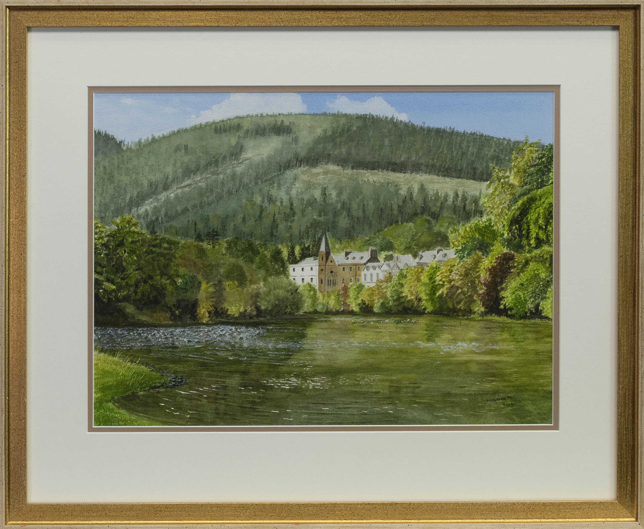 THE TAY- DUNKELD, A WATERCOLOUR BY CHARLES LITTLEWORTH