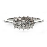 A DIAMOND CLUSTER RING