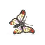 A PLIQUE A JOUR MOTH BROOCH