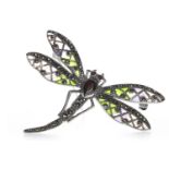 A PLIQUE A JOUR DAMSELFLY BROOCH