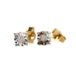 A PAIR OF DIAMOND STUD EARRINGS