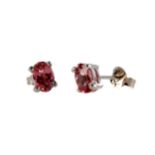 A PAIR OF PINK TOURMALINE STUD EARRINGS