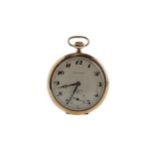 A NINE CARAT GOLD KEYLESS WIND POCKET WATCH