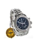 A GENTLEMAN'S BREITLING LIMITED EDITION CHRONOGRAPH RATTRAPANTE STAINLESS STEEL AUTOMATIC WRIST WATC