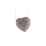 A HEART SHAPED DIAMOND SET PENDANT