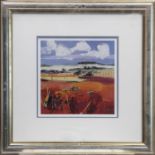 AMBER FIELDS, A FRAMED PRINT