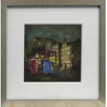 THE CITY AT NIGHT, A FRAMED PRINT