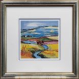 MEANDERING LAKE, A FRAMED PRINT