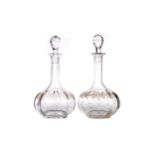 A PAIR OF LATE VICTORIAN GLASS DECANTERS