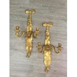 A PAIR OF GILTWOOD WALL CANDLE SCONCES