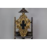 A LATE 19TH CENTURY GILTWOOD AND GESSO MIRROR