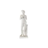 A LATE 19TH CENTURY ROYAL COPENHAGEN BISCUIT PORCELAIN FIGURE OF A CLASSICAL MALE