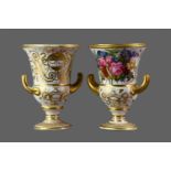 A PAIR OF VICTORIAN ENGLISH PORCELAIN VASES