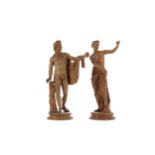 A PAIR OF LATE VICTORIAN TERRACOTTA FIGURES AFTER THE ANTIQUE