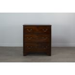 A SMALL MAHOGANY OBLONG CHEST