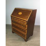 AN EDWARDIAN MAHOGANY SHERATON REVIVAL BUREAU