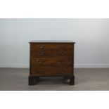 A SMALL GEORGE III MAHOGANY OBLONG CHEST