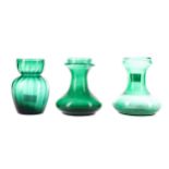 THREE LATE VICTORIAN GLASS VASES