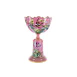 A LATE VICTORIAN PINK GLASS CENTREPIECE