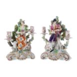 PAIR OF MID-19TH CENTURY SAMSON OF PARIS PORCELAIN FIGURAL CANDELABRA