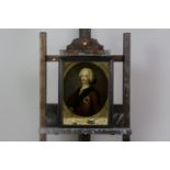 A REVERSE PAINTED HALF LENGTH PORTRAIT OF CHARLES EDWARD STUART AND OTHERS