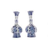 A COLLECTION OF FOUR DUTCH DELFTWARE BLUE & WHITE VASES