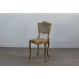 AN EDWARDIAN GILTWOOD SALON CHAIR