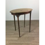 AN EDWARDIAN MAHOGANY OVAL OCCASIONAL TABLE