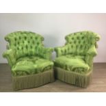 AN ATTRACTIVE PAIR OF VICTORIAN ARM CHAIRS