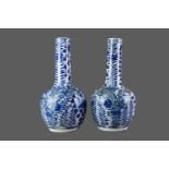 A PAIR OF 19TH CENTURY CHINESE BLUE & WHITE PORCELAIN VASES
