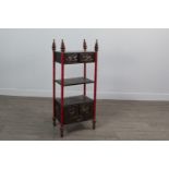 A JAPANESE LACQUERED ETAGERE