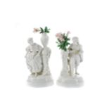 A PAIR OF LATE 19TH CENTURY CONTINENTAL PORCELAIN FIGURAL VASES