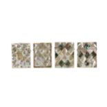 FOUR LATE 19TH CENTURY MOTHER OF PEARL CARD CASES