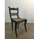 A REGENCY EBONISED SINGLE CHAIR