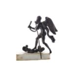 A 19TH CENTURY BRONZE FIGURE OF WINGED GREEK GOD CRONOS