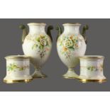 A PAIR OF LATE VICTORIAN PORCELAIN VASES