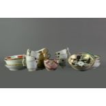 A SET OF SIX EARLY 19TH CENTURY ENGLISH PORCELAIN TEACUPS, ALONG WITH EIGHT OTHERS